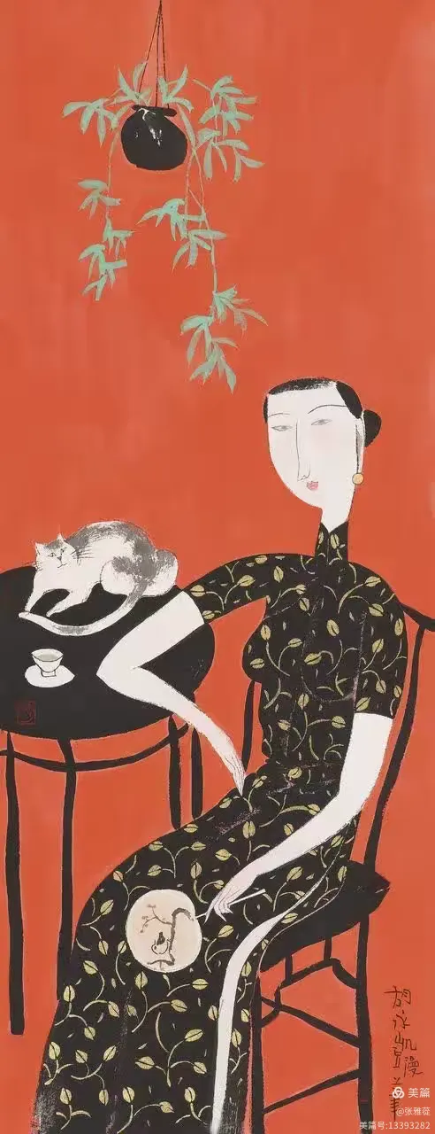 胡永凯重彩人物画别具特色